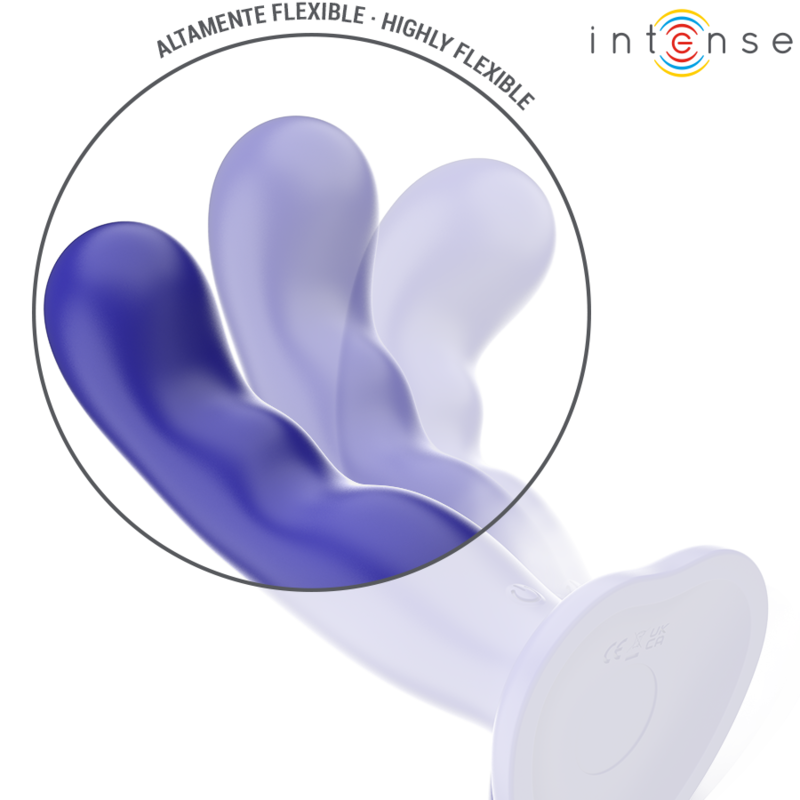 Intense - Shorty Vibrateur avec Ventouse Télécommande Bleue
