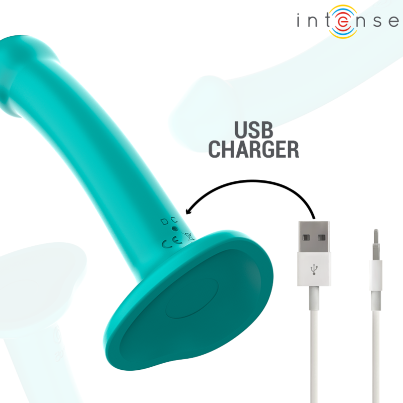 Intense - Katie Vibrateur avec Ventouse 10 Vibrations Télécommande Bleue