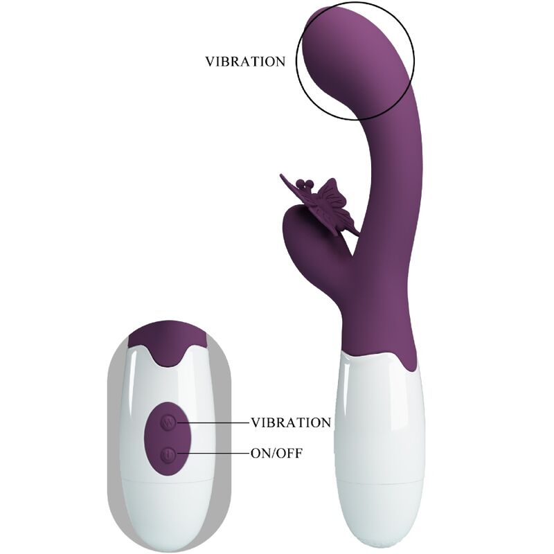 Pretty Love - Butterfly Kiss Vibrateur Rabbit et Stimulateur de Point G Violet