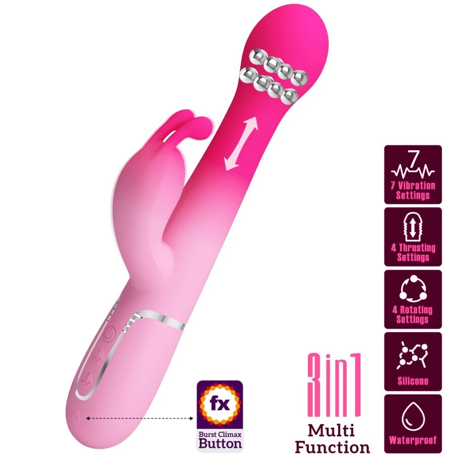 Pretty Love - Vibrateur Lapin Multifonction 3 en 1 Dejon Rose