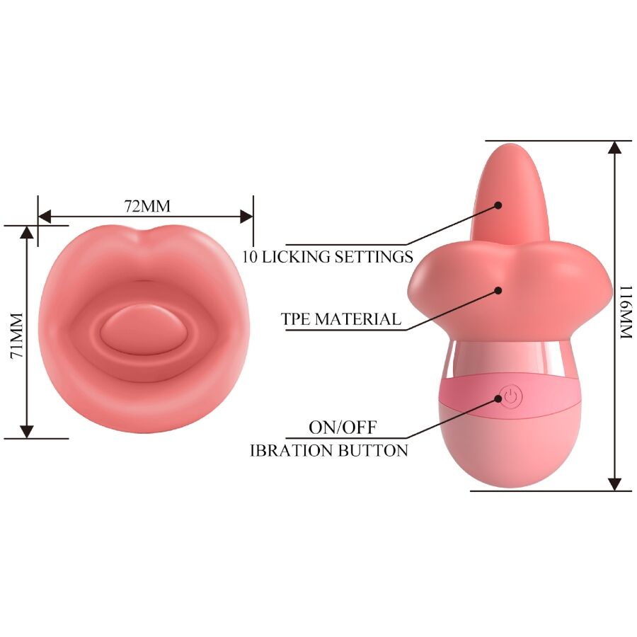 Pretty Love - Stimulateur de Clitoris Kylee Tongue 10 Vibrations Rose Nude