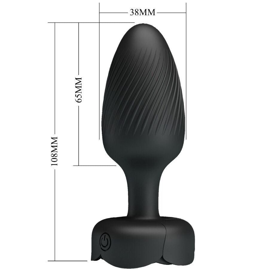 Pretty Love - Plug Anal Varian avec Lumière Led Noir 10,8 Cm