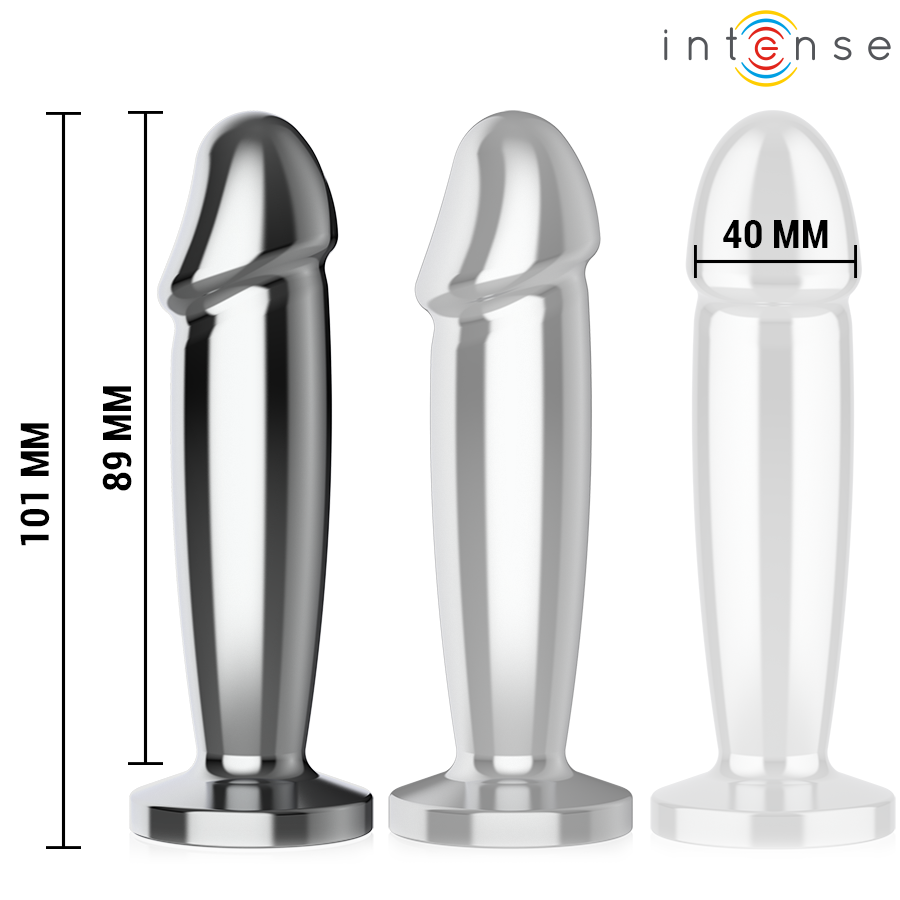 Intense - Plug Anal 10 Vibrations Gode Métallique avec Télécommande M