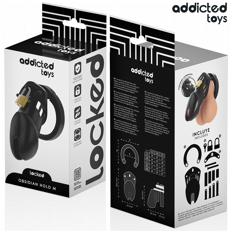 Addicted Toys Locked - Cage à Pénis Obsidian Hold Taille M