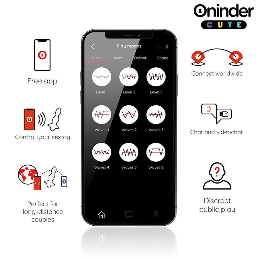 Oninder Cute - Dilatateur Anal Vibrant Love Butt - Application Mondiale Gratuite