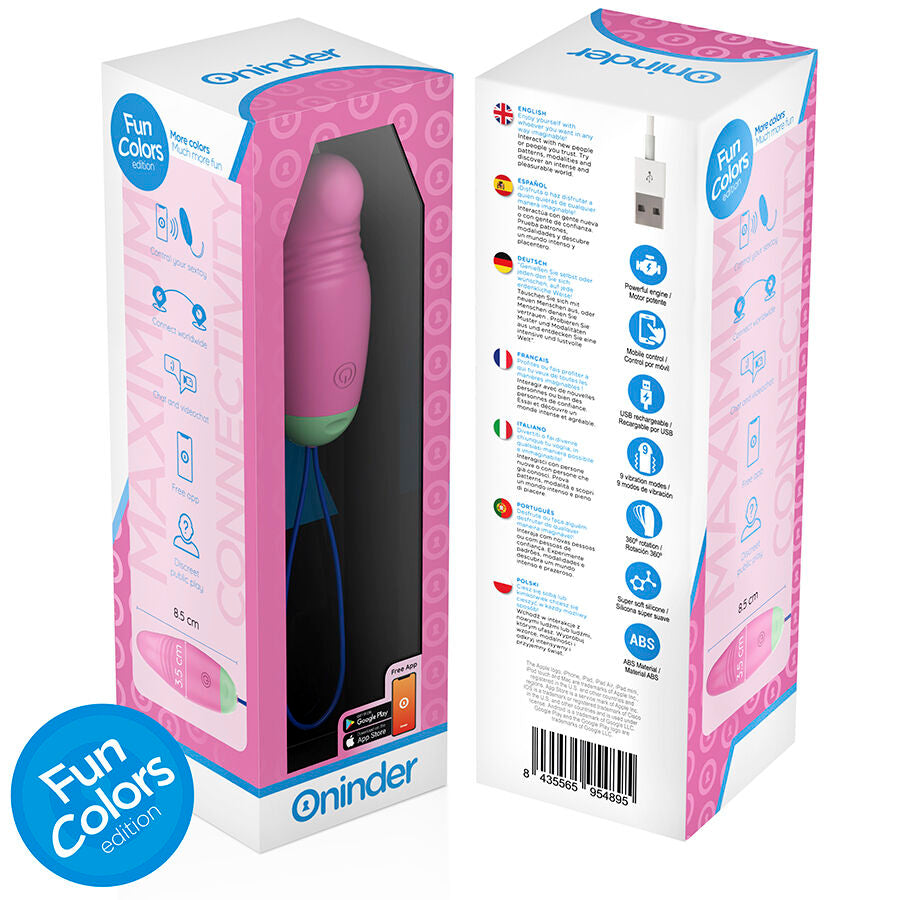 Oninder Cute - œuf en Silicone Vibrant et Rotatif à 360° - Application Mondiale Gratuite