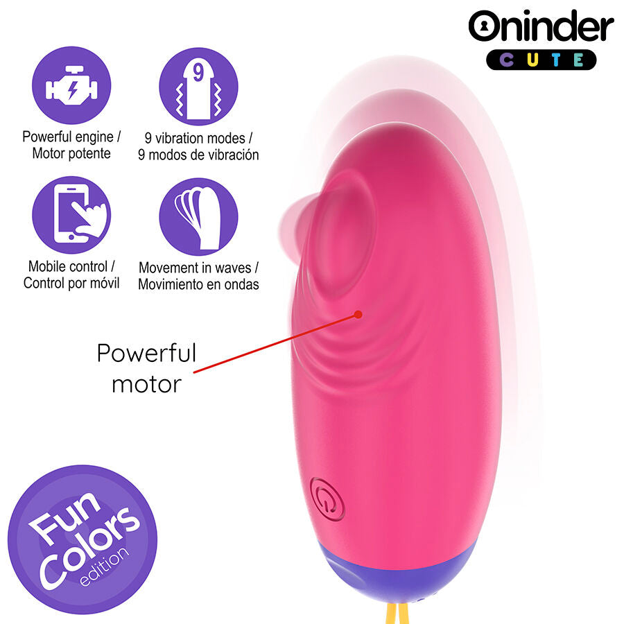 Oninder Cute - œuf en Silicone à Vibrations et Tapotements - Application Mondiale Gratuite
