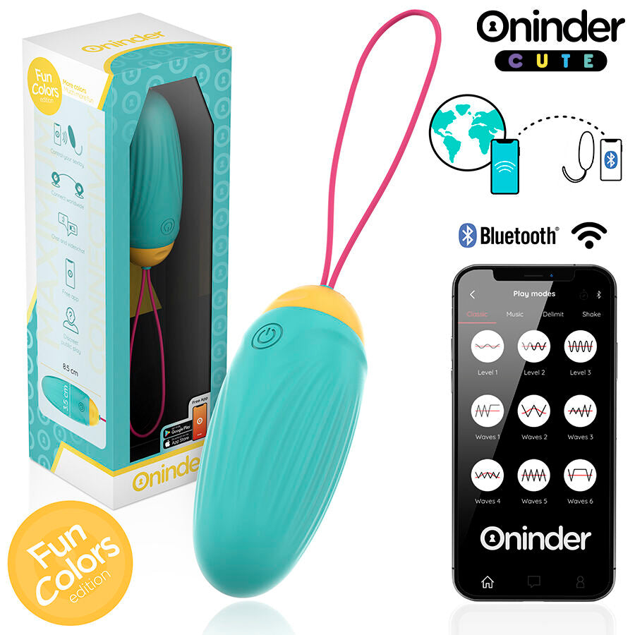 Oninder Cute - œuf Vibrant Love Pleasure - Pierres en Silicone Rotatives - Application Mondiale Gratuite