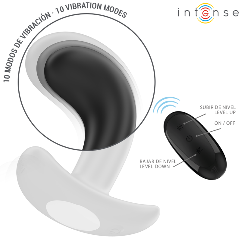 Intense - Chandler Anal Plug 10 Vibrations Noir Télécommande