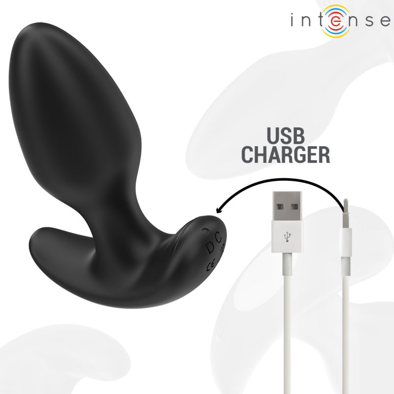 Intense - Joey Anal Plug 10 Vibrations Noir Télécommande