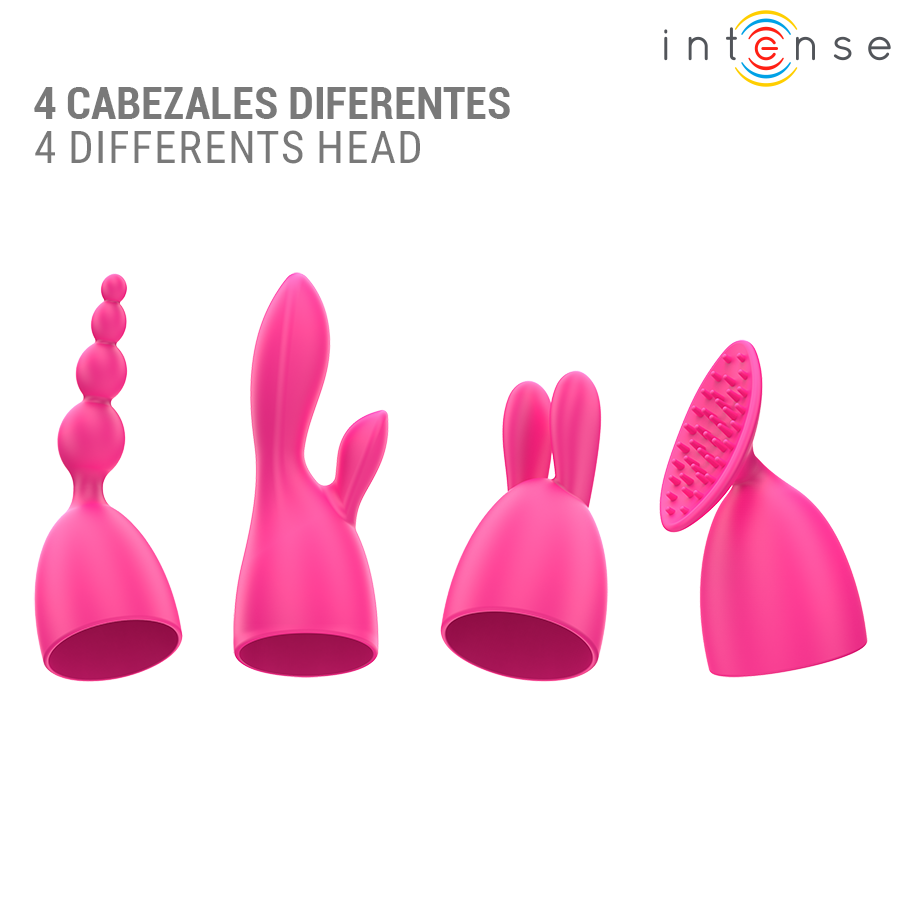 Intense - Vibrateur Cher avec 20 Modes de Mouvements et Embouts Interchangeables