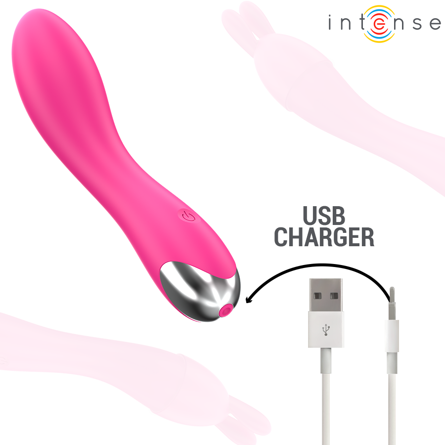 Intense - Vibrateur Cher avec 20 Modes de Mouvements et Embouts Interchangeables