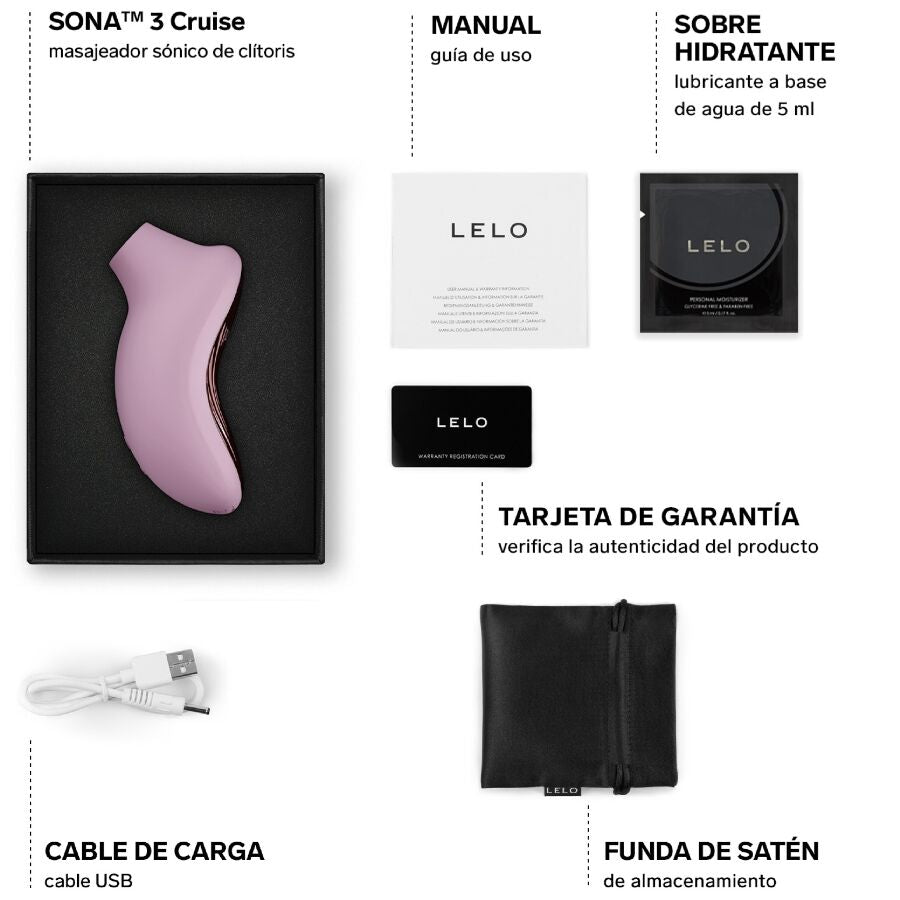 Lelo - Sona 3 Cruise Masseur Clitoral Sonique Rose Pâle