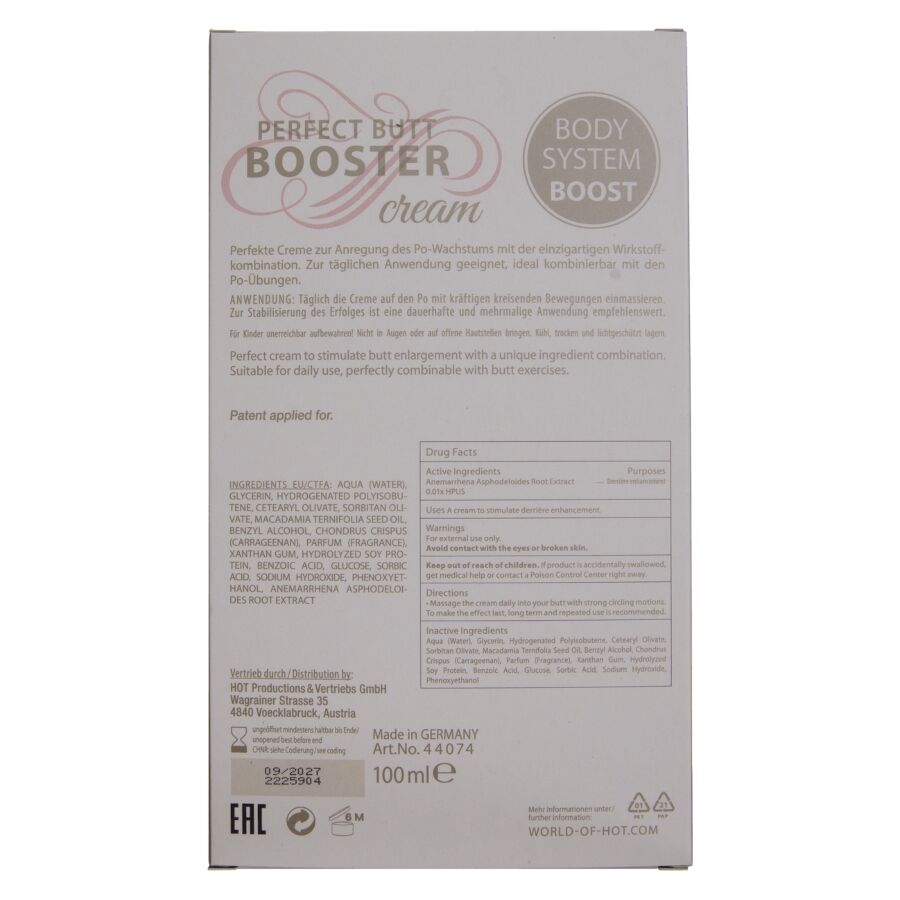 Hot - Crème Raffermissante pour les Fesses Xxl 100 Ml