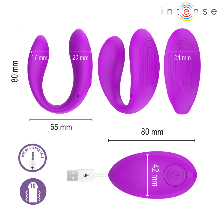 Intense - Nora Stimulateur à Pince Vibrante Violet