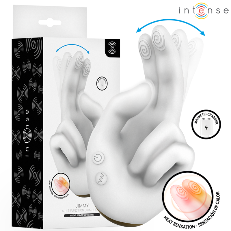 Intense - Jimmy Stimulateur Multifonction en Forme de Main avec Vibration et Chaleur
