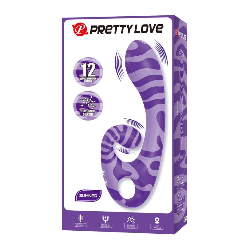 Pretty Love - Vibrateur Double Embout avec Poignée 19 Cm Ø 3,5 Cm Violet