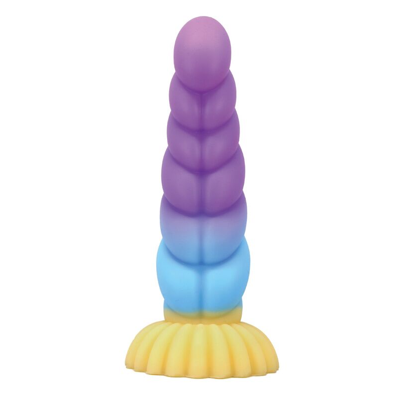 Power Monsters - Godemichet en Silicone Licorne Tricolor Fantasy 22 Cm Ø 5 Cm