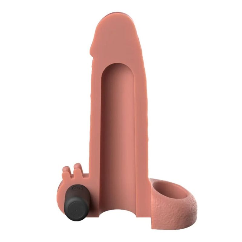 Fantasy X-tensions - Manchon D'Extension Pénienne de 5 Cm à Sensations Réelles Vibrantes, Beige