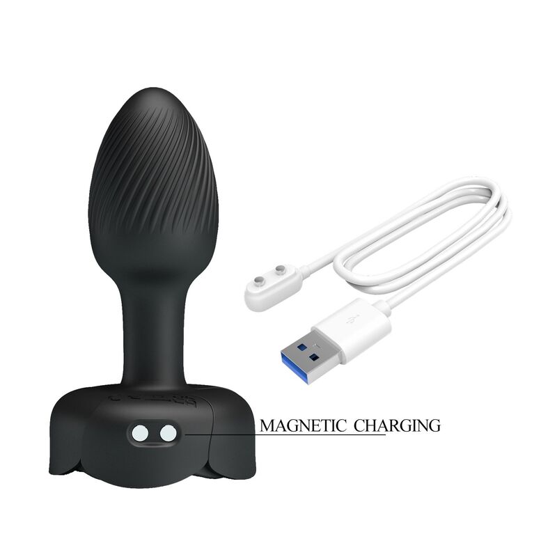 Pretty Love - Plug Anal Vibrant Rechargeable 10 Modes Noir