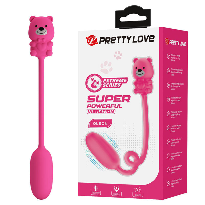 Pretty Love - Vibrateur Balle Rechargeable Olson avec Télécommande Filaire Rose