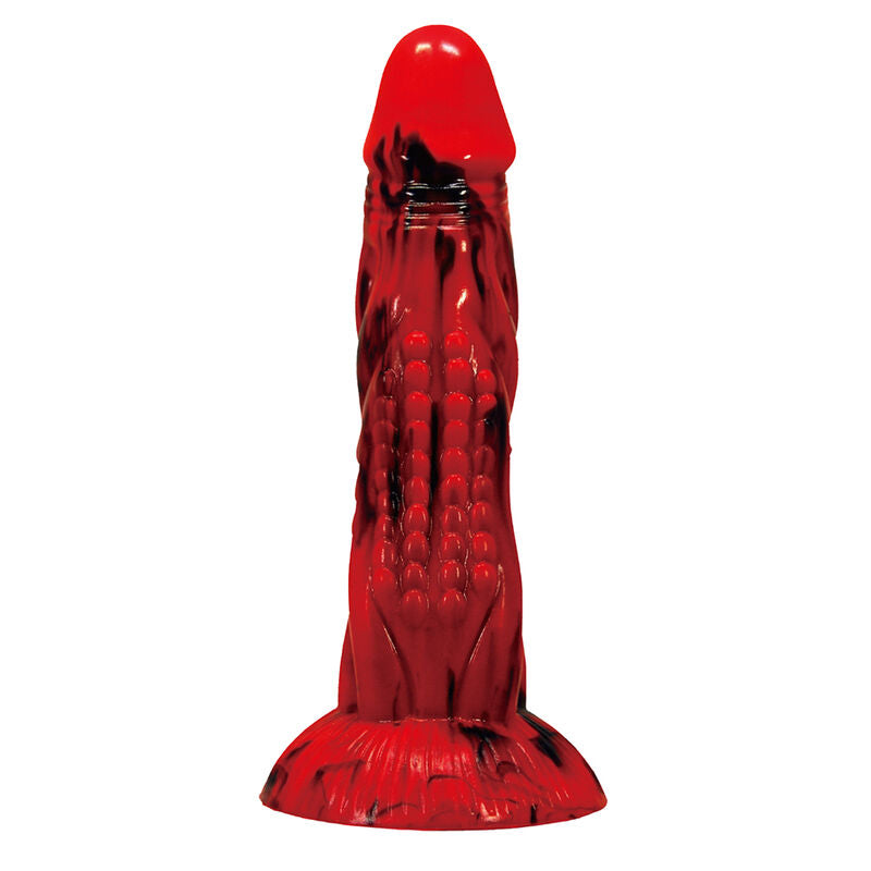 Power Monsters - Godemiché Minotaure Fantasy avec Ventouse 21 Cm Ø 5 Cm Rouge et Noir