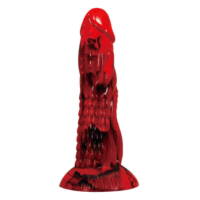 Power Monsters - Godemiché Minotaure Fantasy avec Ventouse 21 Cm Ø 5 Cm Rouge et Noir
