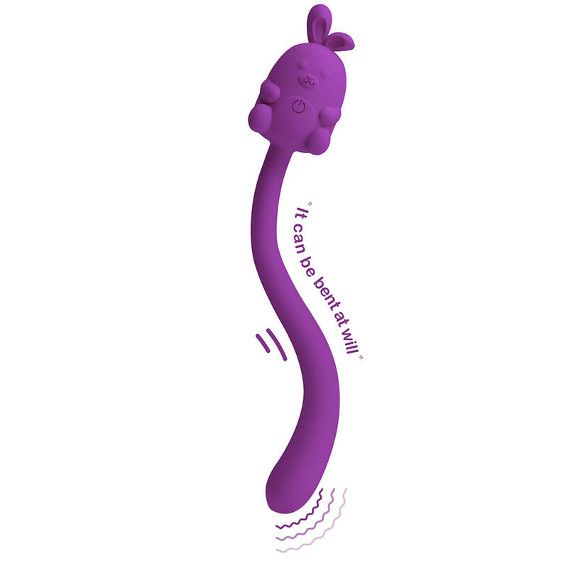 Pretty Love - Bâton Vibrant Flexible Lapin Mignon Rechargeable Usb Violet