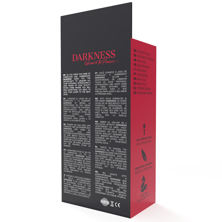 Darkness - Bouchon Extra Anal avec Queue Noir 7 Cm