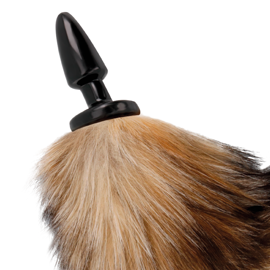 Darkness - Queue Naturelle avec Plug Anal en Silicone 10 Cm