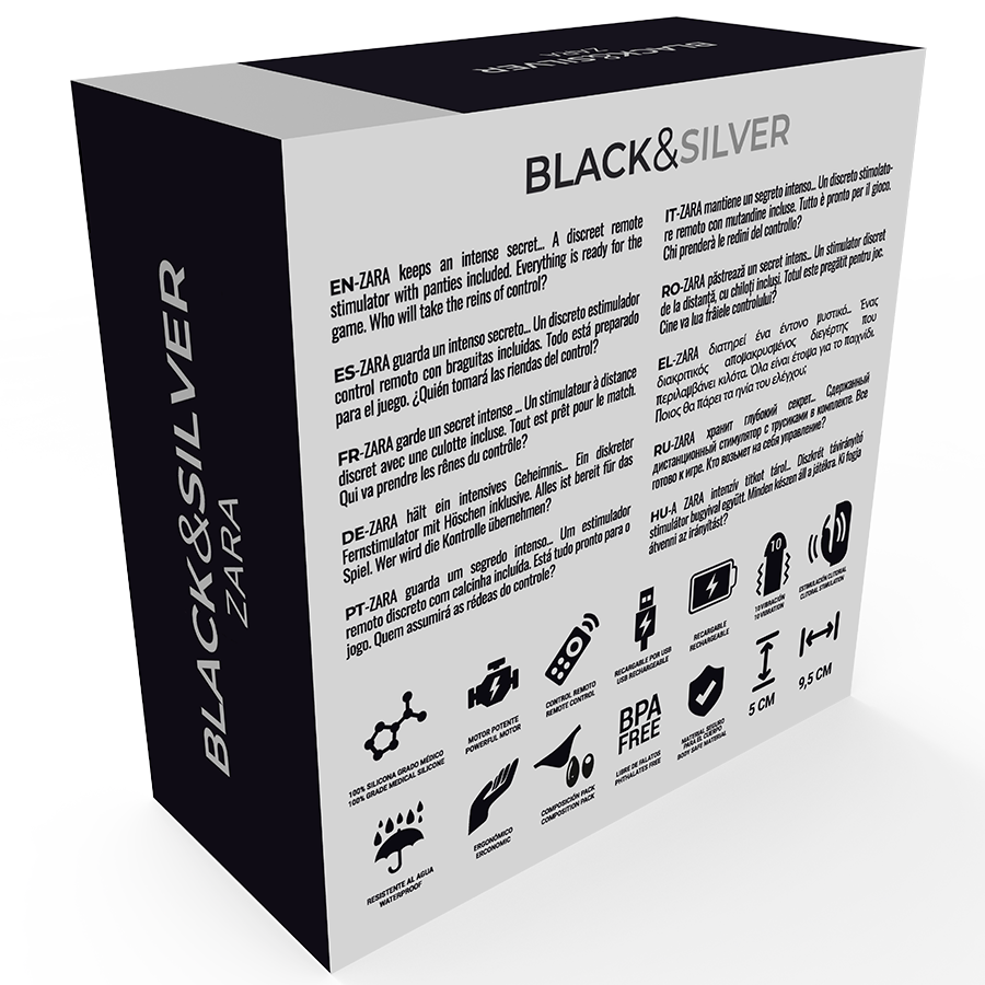 Black&silver - Stimulateur à Télécommande Zara avec Culotte Gratuite