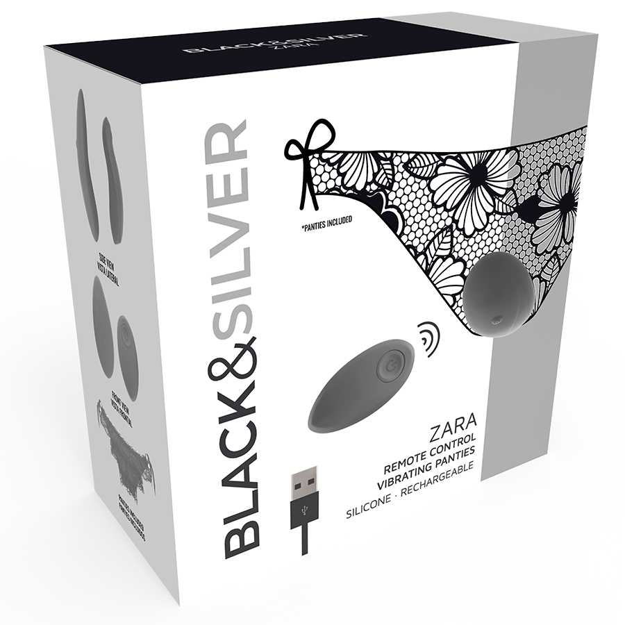 Black&silver - Stimulateur à Télécommande Zara avec Culotte Gratuite