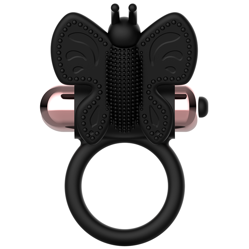 Coquette Chic Desire - Cockring Papillon avec Vibrateur Noir/ Or