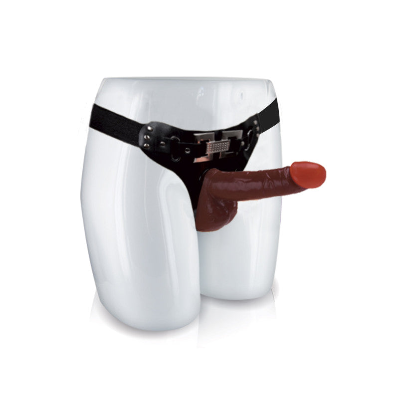 Jessica Strap On, gode ceinture avec dildo réaliste noir 18,2cm