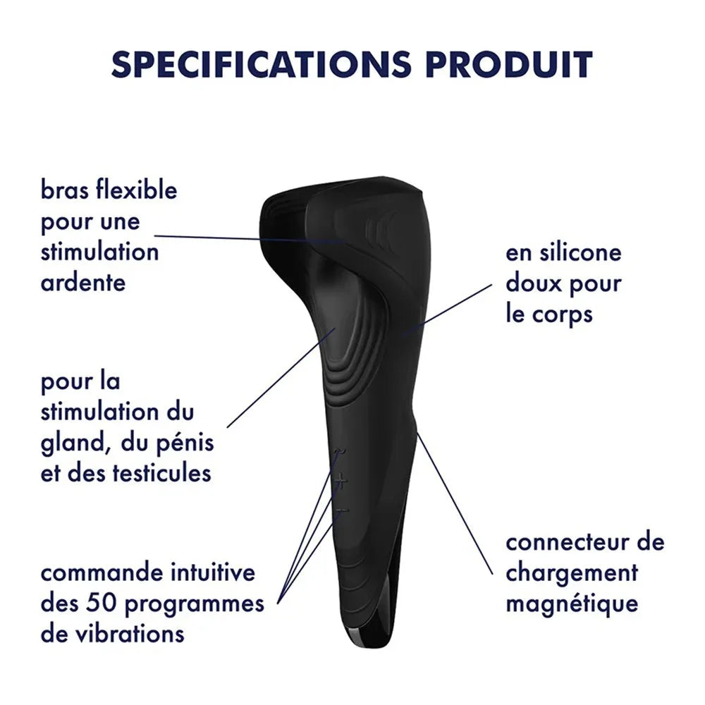 Masturbateur masculin en silicone flexible, vibrateur puissant ergonomique, idéal pour une stimulation intime personnalisée.