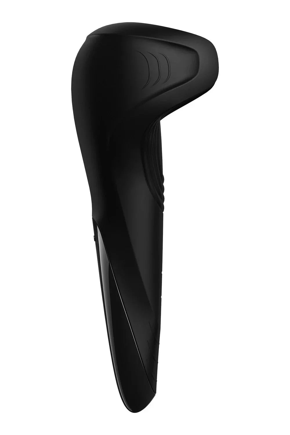 Masturbateur masculin noir ergonomique, stimulateur intime en silicone, idéal pour le plaisir personnel.