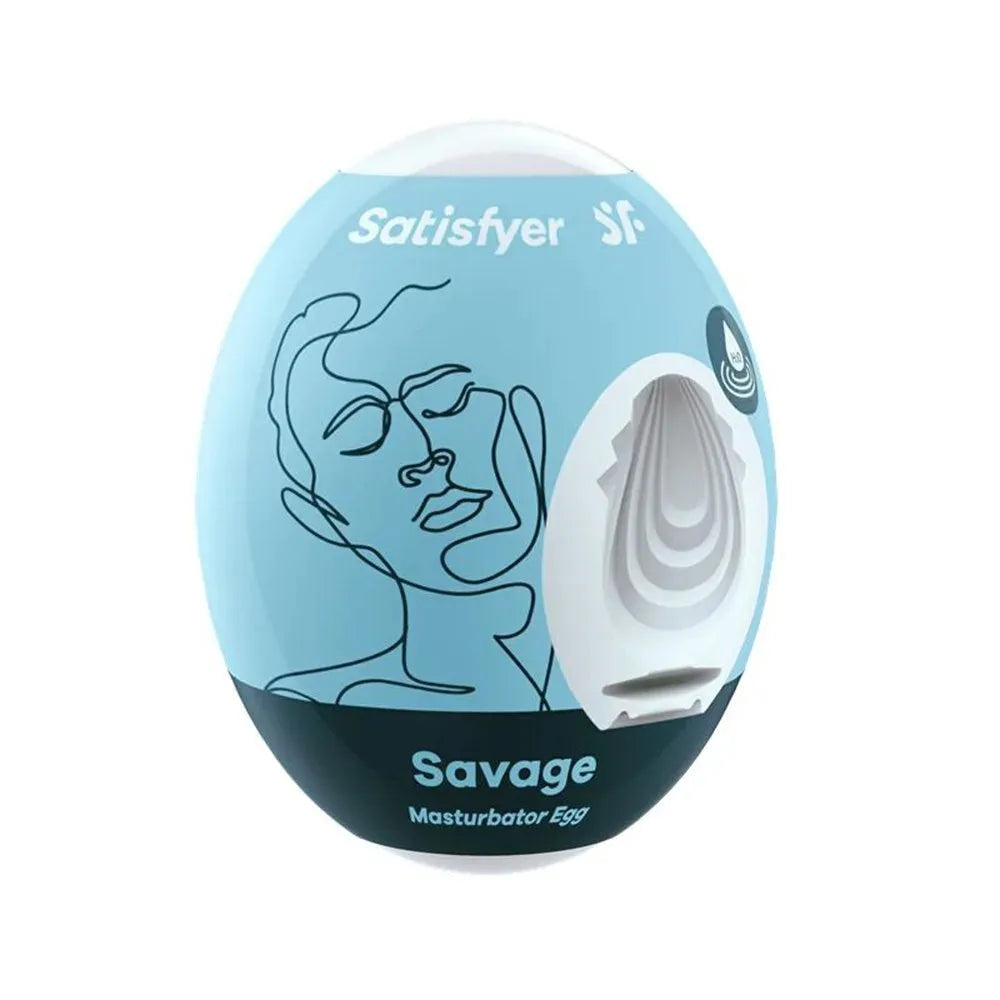 Œuf masturbateur flexible Satisfyer Savage, design innovant et texture stimulante, plaisir ultime personnalisé.