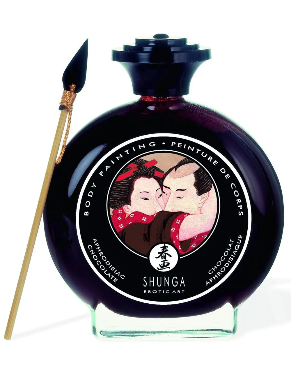 Peinture corporelle chocolat aphrodisiaque Shunga, érotique et sensuelle, pour des moments intimes créatifs et gourmands.