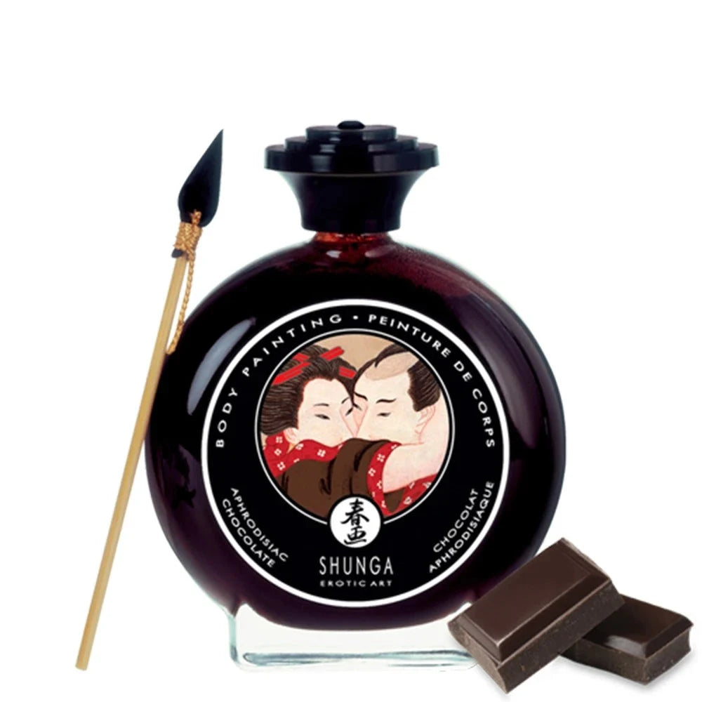 Peinture corporelle chocolat aphrodisiaque Shunga, pour des moments intimes sensuels et gourmands.