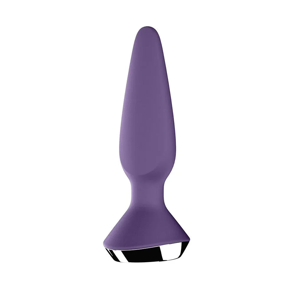 Plug anal vibrant violet en silicone, rechargeable USB, pour plaisir intense et discret.