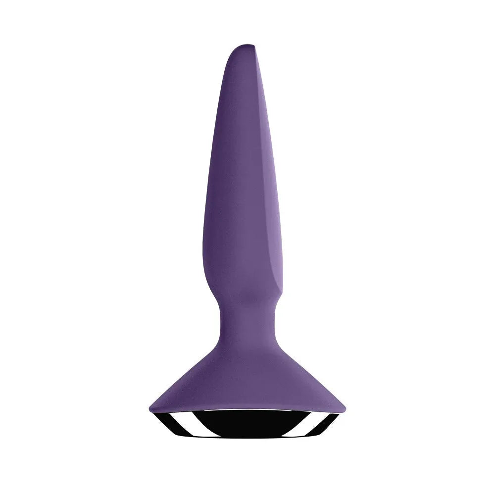 Plug anal vibrant violet USB, silicone doux, Satisfyer, produit intime connecté pour plaisir discret.
