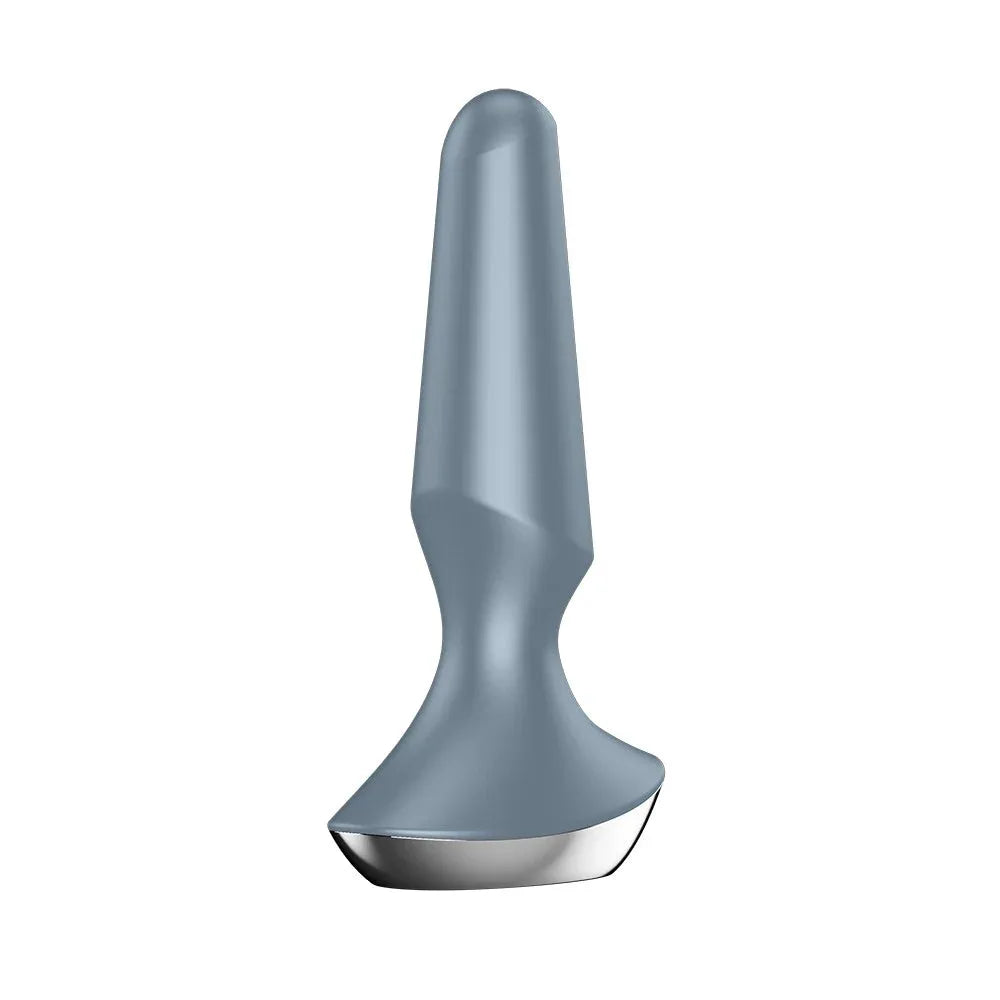 Plug anal vibrant connecté USB en silicone bleu, ergonomique et étanche, pour une stimulation intense et personnalisée.