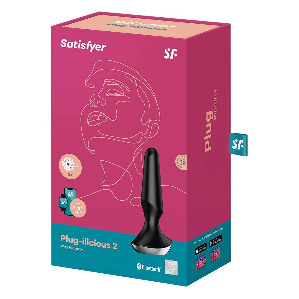 Plug anal vibrant noir connecté, contrôle via app, design ergonomique, idéal pour plaisir intense et exploration sensuelle.