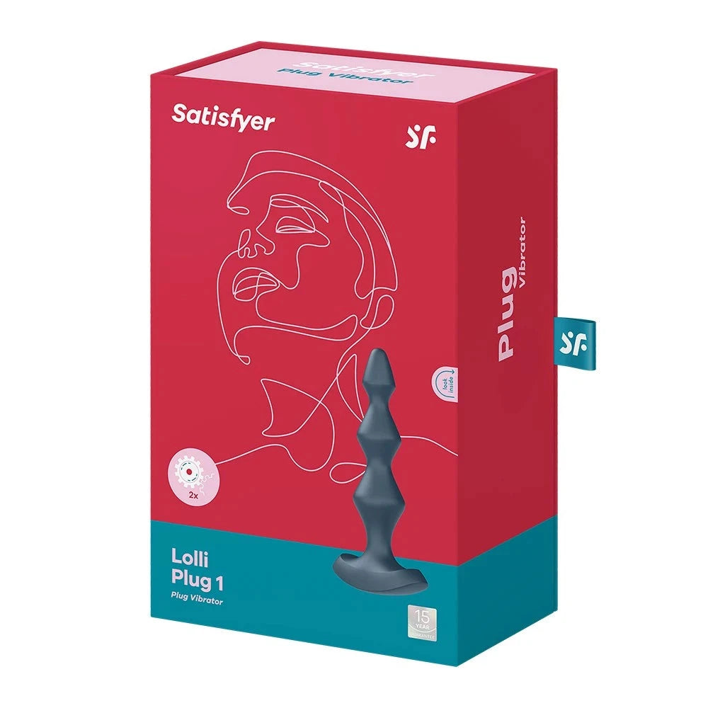 Plug anal vibrant en silicone gris, rechargeable USB, pour plaisir intense.