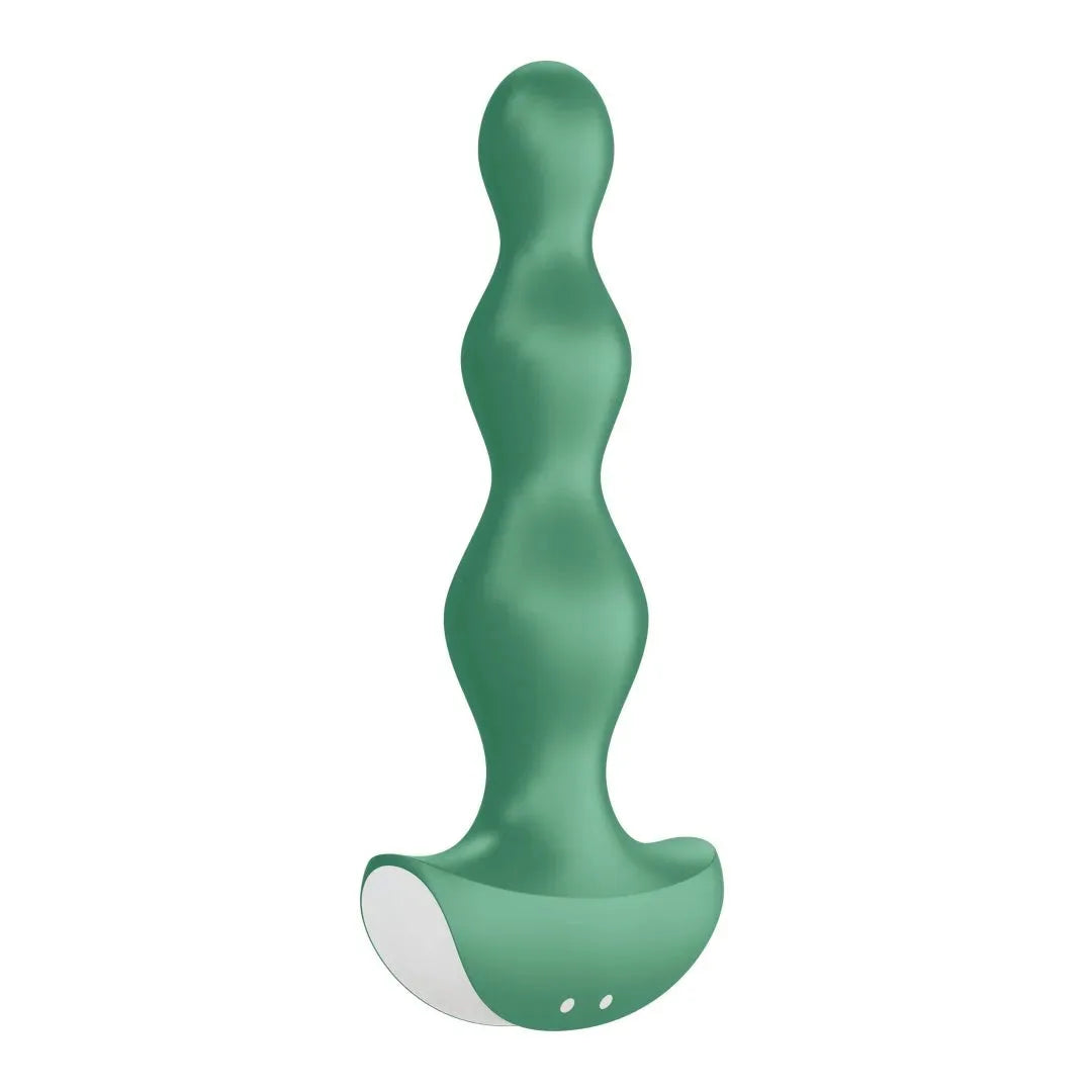 Plug anal vibrant vert en silicone, ergonomique et étanche, pour plaisirs intimes discrets et confortables.