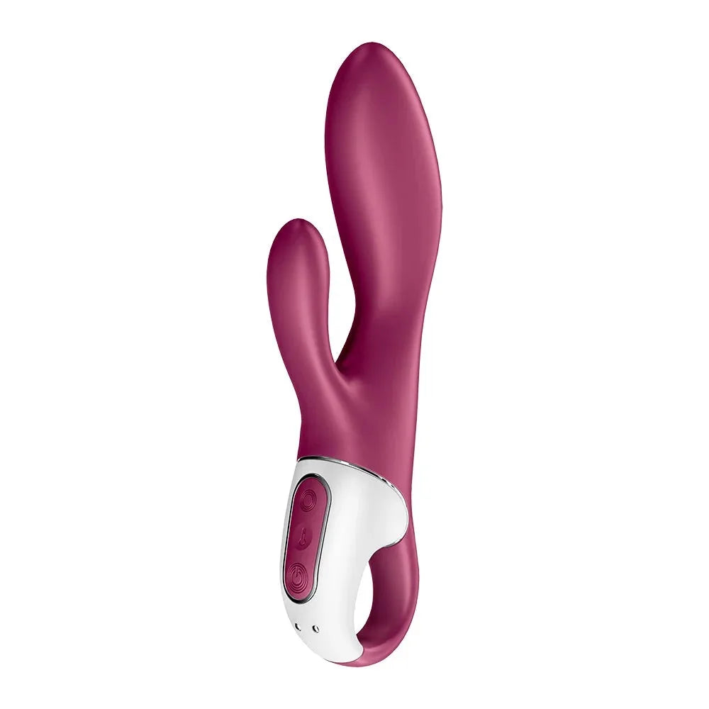 Vibromasseur rabbit USB rouge, silicone doux, stimulation clitoridienne et point G, idéal pour moments intimes.