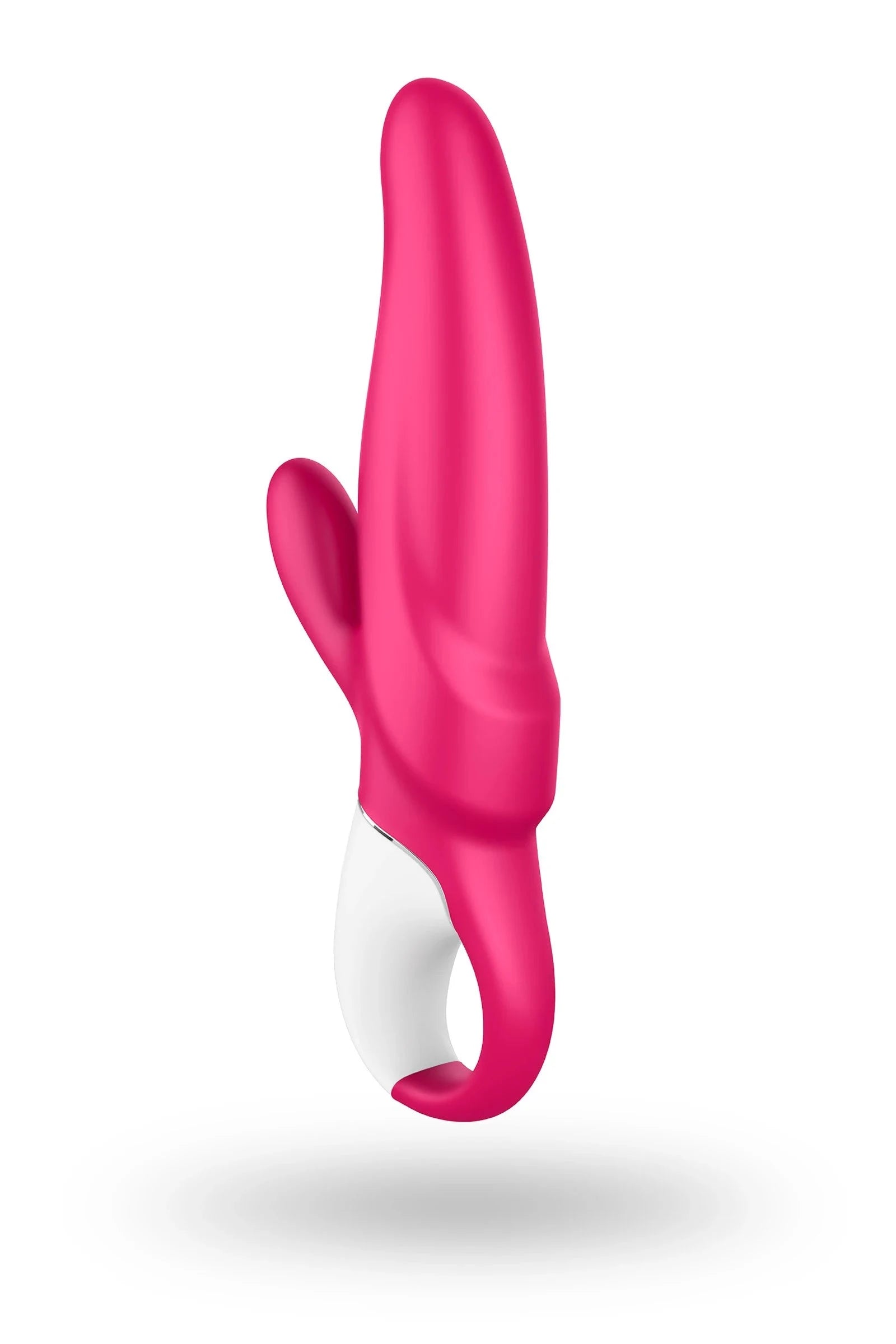 Vibromasseur rabbit en silicone rose, étanche et ergonomique pour plaisir intense.