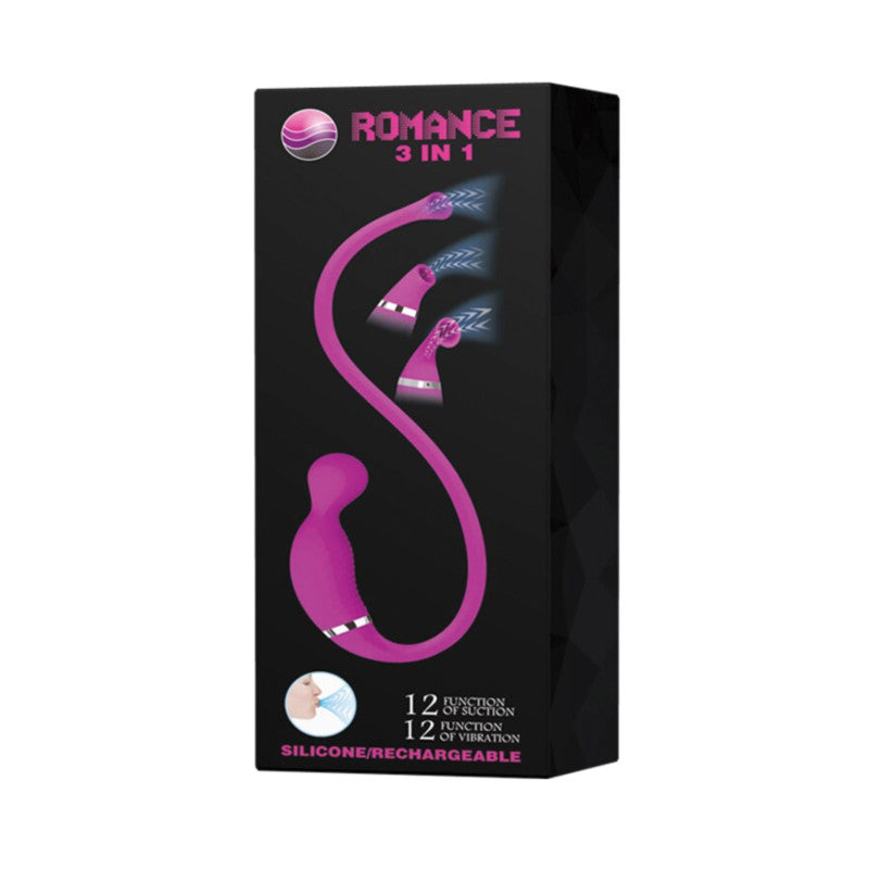 Romance 3 in 1, stimulateur par succion tétons et clitoris