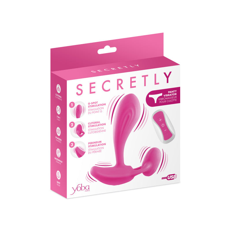 Secretly, culotte vibrante 3 en 1 point G, clitoris et périnée