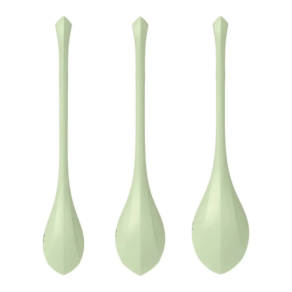 Set de 3 boules de Geisha vert pastel, idéal pour tonifier le plancher pelvien et intensifier le plaisir intime.